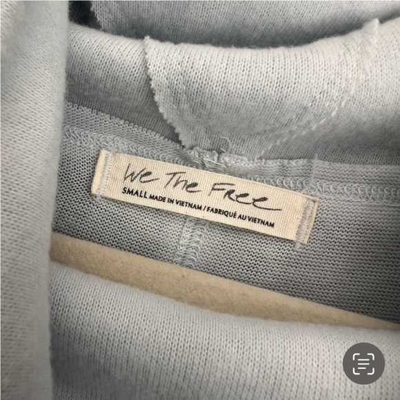 2/25 We the Free People Cozy Time Funnel Pullover Light Blue Oversized Boho - Picture 4 of 8